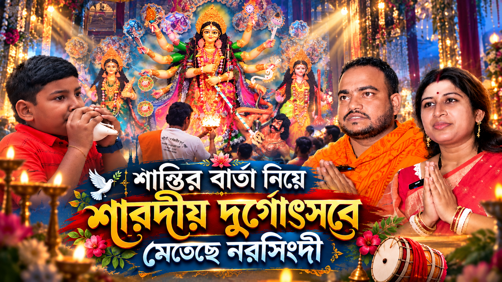  শান্তির বার্তা নিয়ে শারদীয় দূর্গোৎসবে মেতেছে নরসিংদী